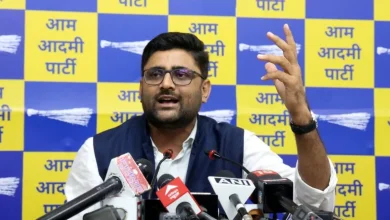छोटा उदेपुर में चैतर वसावा के समर्थन में आयोजित आम आदमी पार्टी की विशाल जनसभा को संबोधित करते पार्टी नेता।