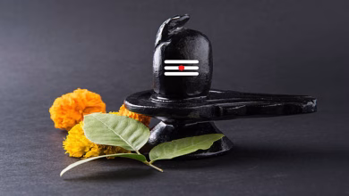 सावन में घर के मंदिर में स्थापित शिवलिंग की पूजा करते भक्त।