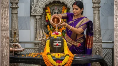 सावन 2026 में शिवलिंग पर जलाभिषेक और नाग पंचमी के अवसर पर भगवान शिव की पूजा करते श्रद्धालु।