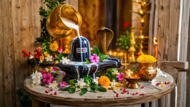सावन में शिवलिंग पूजा करते भक्त और भगवान शिव की आराधना।