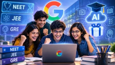 Google AI Tools से NEET और JEE की तैयारी करते छात्र