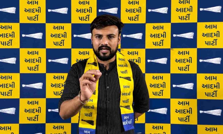 भावनगर लट्ठाकांड के विरोध में आम आदमी पार्टी का गुजरात में प्रदर्शन