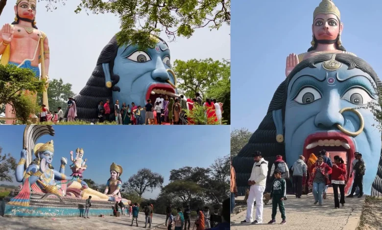 अमेठी के उल्टा गढ़ा हनुमान मंदिर में 56 फीट ऊंची हनुमान प्रतिमा