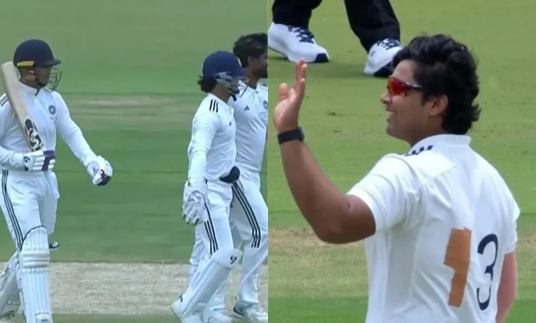 वैभव सूर्यवंशी Duleep Trophy 2026 में गेंदबाजी करते हुए