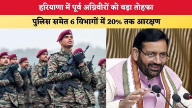 पूर्व अग्निवीरों के लिए आरक्षण: हरियाणा सरकारी नौकरियों में 20% हॉरिजॉन्टल आरक्षण
