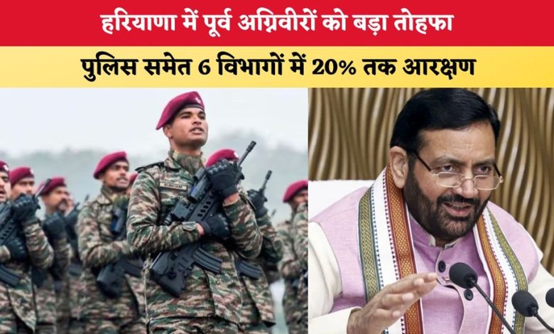 पूर्व अग्निवीरों के लिए आरक्षण: हरियाणा सरकारी नौकरियों में 20% हॉरिजॉन्टल आरक्षण