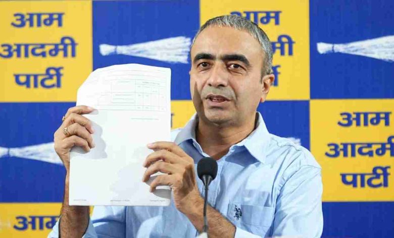 भाजपा के चुनाव आयोग ने फर्जीवाड़ा कर राघव चड्ढा को बैकडोर से बना दिया दिल्ली का वोटर- अनुराग ढांडा
