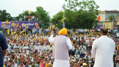 टीरा गांव में लोगों की सभा को संबोधित करते पंजाब के मुख्यमंत्री भगवंत सिंह मान