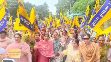 अकाली दल के कार्यालय में बुजुर्ग दलित महिला के साथ मारपीट के खिलाफ आप महिला विंग ने समराला में किया जोरदार विरोध प्रदर्शन