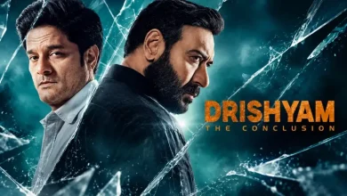 अजय देवगन की फिल्म दृश्यम 3 का पोस्टर, नेटफ्लिक्स पर संभावित ओटीटी रिलीज की जानकारी