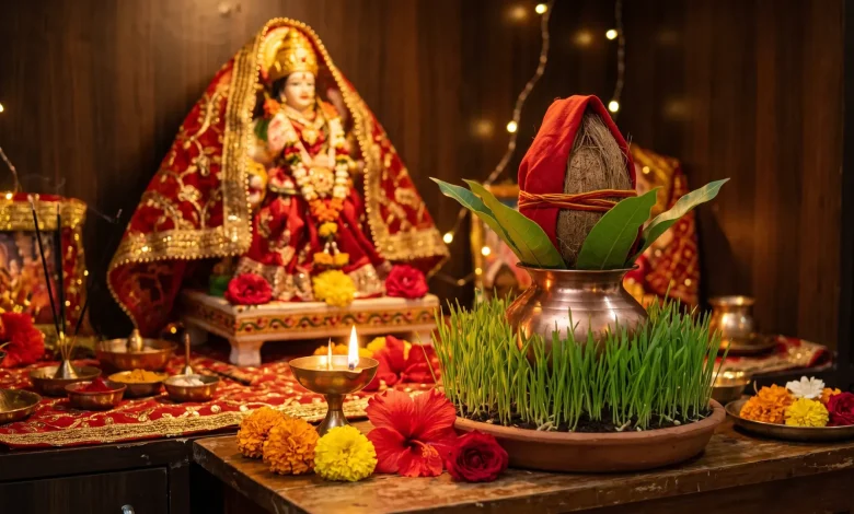 शारदीय नवरात्रि 2026 घटस्थापना और मां दुर्गा पूजा सामग्री
