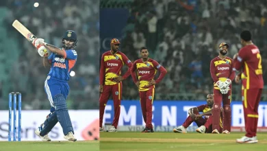 ईशान किशन के कैच पर थर्ड अंपायर के फैसले के बाद वेस्टइंडीज खिलाड़ी